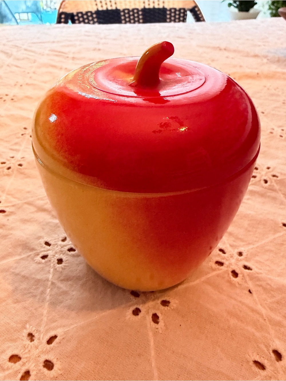 Hazel Atlas Milk Glass Apple Jam Jar